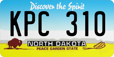 ND license plate KPC310