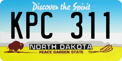 ND license plate KPC311