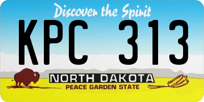 ND license plate KPC313