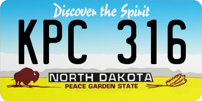 ND license plate KPC316