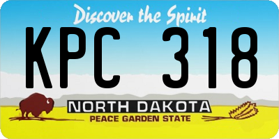 ND license plate KPC318