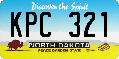 ND license plate KPC321