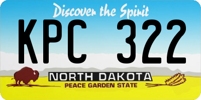 ND license plate KPC322