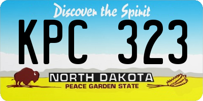 ND license plate KPC323