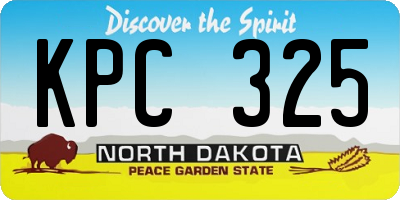 ND license plate KPC325