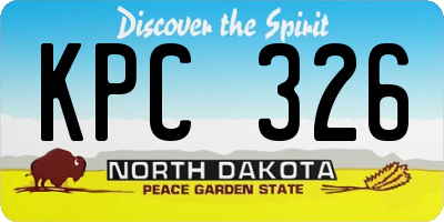 ND license plate KPC326