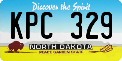 ND license plate KPC329