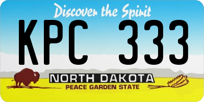 ND license plate KPC333