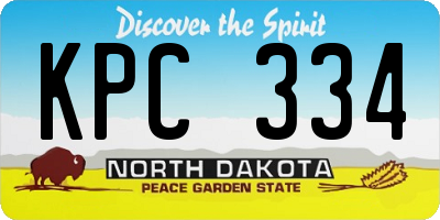 ND license plate KPC334