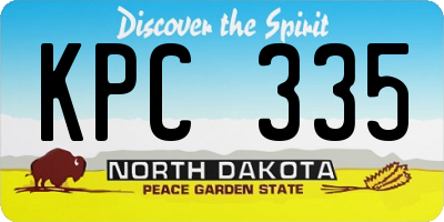 ND license plate KPC335