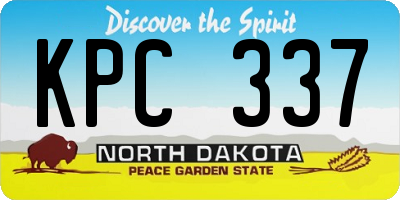 ND license plate KPC337