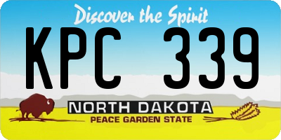 ND license plate KPC339