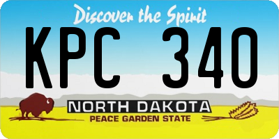 ND license plate KPC340