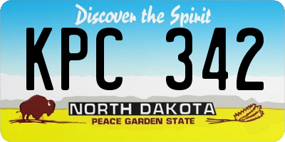 ND license plate KPC342