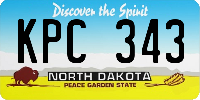 ND license plate KPC343