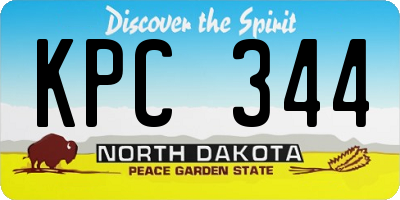 ND license plate KPC344