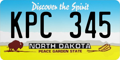 ND license plate KPC345