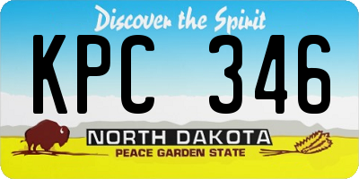 ND license plate KPC346