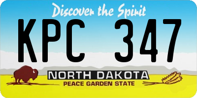 ND license plate KPC347
