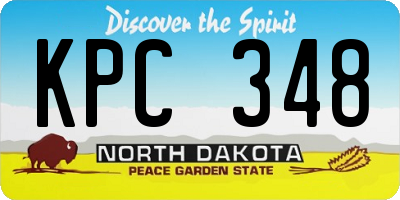 ND license plate KPC348