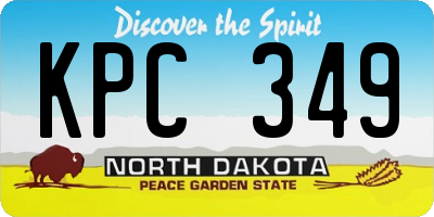 ND license plate KPC349