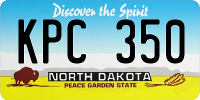 ND license plate KPC350