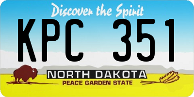 ND license plate KPC351
