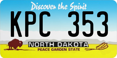 ND license plate KPC353