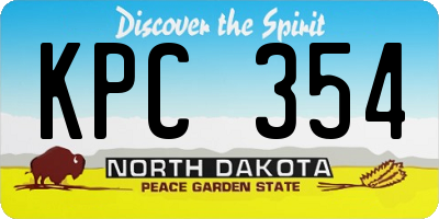 ND license plate KPC354