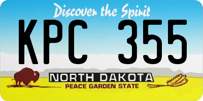 ND license plate KPC355