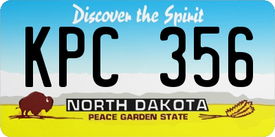 ND license plate KPC356