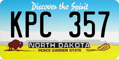 ND license plate KPC357