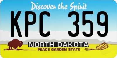 ND license plate KPC359