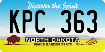 ND license plate KPC363