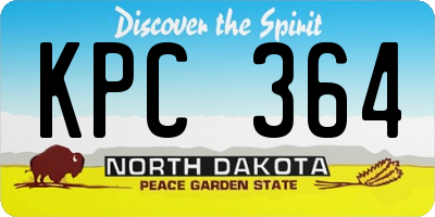 ND license plate KPC364