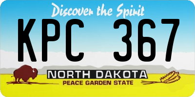 ND license plate KPC367
