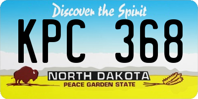 ND license plate KPC368