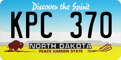 ND license plate KPC370