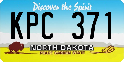 ND license plate KPC371