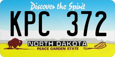 ND license plate KPC372