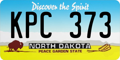 ND license plate KPC373