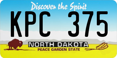 ND license plate KPC375