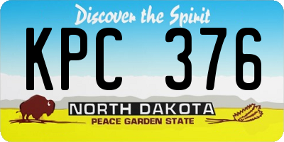 ND license plate KPC376