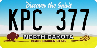 ND license plate KPC377