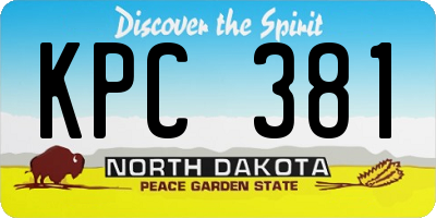 ND license plate KPC381