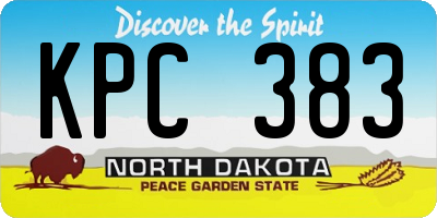 ND license plate KPC383