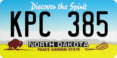 ND license plate KPC385