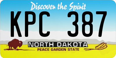 ND license plate KPC387
