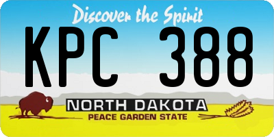 ND license plate KPC388