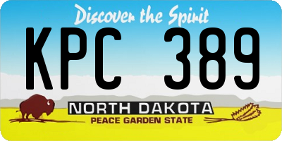 ND license plate KPC389